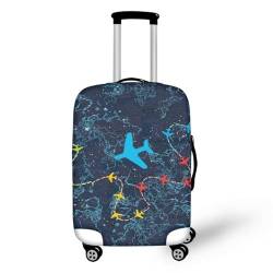 Pzuqiu Gepäckabdeckung, elastisch, waschbar, Koffer-Schutz, Reisekoffer-Abdeckung für Kinder und Erwachsene, Flugzeig, M (22-24 inch suitcase) von Pzuqiu