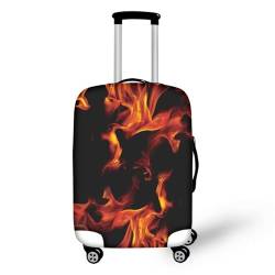 Pzuqiu Reisegepäckhülle, Polyester, Kofferschutz, waschbare Gepäckhüllen, Feuerflamme, M (22-24 inch suitcase) von Pzuqiu