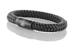 Maritimes Seemannsgarn Segeltau Armband Föhr schwarz 8mm, Fähnrich (schwarz), L - Gelenkumfang von 16,5 cm bis 18 cm von Q-Sportz