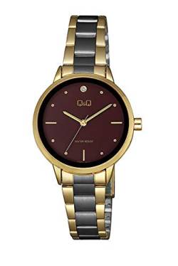 Q&Q Damen-Armbanduhr, analog, schwarzes Zifferblatt, QB97J422Y, schwarz, Kette, Schwarz, Kette von Q&Q