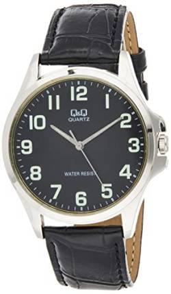 Q&Q Herren Analog Quarz Uhr mit Kunstleder Armband QA06J305Y von Q&Q