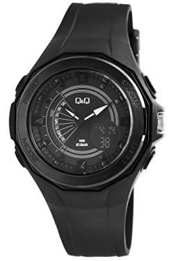 Q&Q Herren-Uhr Kautschuk Multifunktion 10 bar analog digital Quarz GW91J002Y von Q&Q