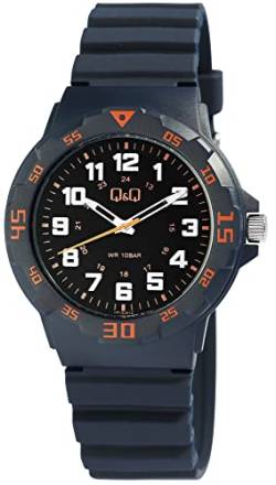 Q&Q Herren-Uhr Silikon Armband Dornschließe 10 Bar Analog Quarz von Q&Q