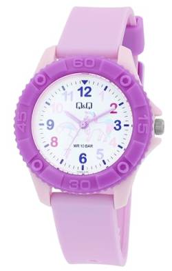 Q&Q Kinder-Uhr Silikon Armband Dornschließe Lernuhr Analog Quarz von Q&Q