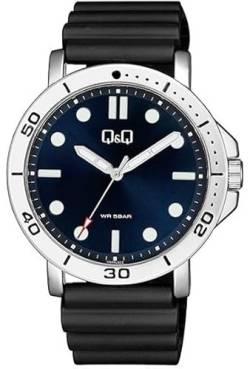 Q&Q QB86J302Y Herren-Armbanduhr, analog, blaues Zifferblatt, Blau, Riemen von Q&Q