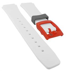 Q&Q SmileSolar | Ersatzarmband Uhrenarmband aus Kunststoff in Weiß/Rot/Grau 18mm 31083 von Q&Q