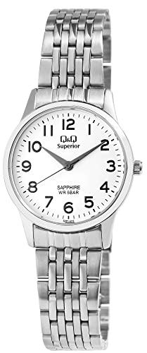 Q&Q Superior Damen-Uhr Edelstahl Saphirglas 5 Bar Analog Quarz S281J214Y von Q&Q