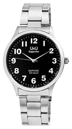 Q&Q Superior Herren-Uhr Edelstahl Saphirglas 5 Bar Analog Quarz S278J215Y von Q&Q