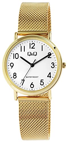 Q&Q Unisex-Uhr Edelstahl Milanaiseband Hakenverschluss 3 Bar Analog Quarz von Q&Q