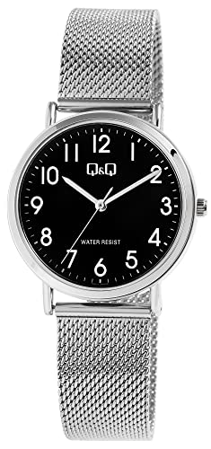 Q&Q Unisex-Uhr Edelstahl Milanaiseband Hakenverschluss 3 Bar Analog Quarz von Q&Q