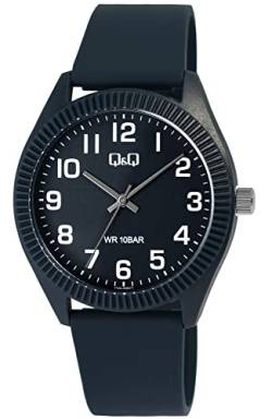 Q&Q Unisex-Uhr Silikon Dornschließe 10 Bar Analog Quarz von Q&Q