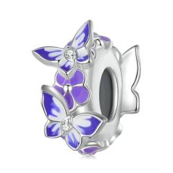QANDOCCI FUNNALA Europäische Frühling Schmetterling Perle 925 Silber DIY Fits für Frauen Mode Charms Armbänder Schmuck von QANDOCCI