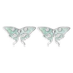 QANDOCCI FUNNALA Europäische Minze Grün Schmetterling Ohrstecker für Frauen 925 Silber DIY Fits für Mode Charms Armbänder Schmuck von QANDOCCI