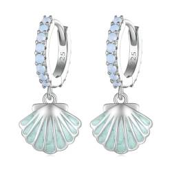 QANDOCCI FUNNALA Europäische Sommer Ozean Muschel Opal Reifen Ohrring für Frauen 925 Silber DIY Fits für Mode Charms Armbänder Schmuck von QANDOCCI