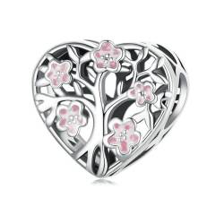 QANDOCCI FUNNALA Europäischer Frühling Rosa Liebesleben Baum Perle 925 Silber DIY Fits für Frauen Mode Charms Armbänder Schmuck von QANDOCCI