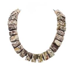 QAOUBJFV Schmuck 21 Zoll 17 x 30 mm Bild Jaspis natürliche Edelsteine ​​Stein Halskette erfüllen Ketten für Damen von QAOUBJFV