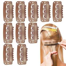 QARIDO Metall-Druckknopf-Clips,Metall-Druckknopf-Haarspangen für Frauen - 6-Zahn-Clip-Sicherheitsnadeln - Haarspangen für Extensions zum Aufstecken, Perückenclips mit Sicherheitsnadeln für von QARIDO
