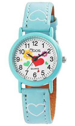QBOS Kinder – Uhr Kunstleder Armbanduhr Jungen Mädchen Analog Quarz 4900002 von QBOS