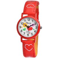 QBOS Quarzuhr Luca Herz analoge Kinderuhr mit Armband aus Kunstleder 4900002, Kinder Armbanduhr von QBOS