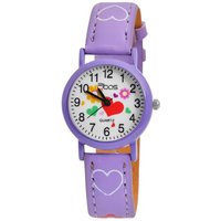 QBOS Quarzuhr Luca Herz analoge Kinderuhr mit Armband aus Kunstleder 4900002, Kinder Armbanduhr von QBOS