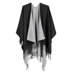 QBSM Damen 20200618001 Pashmina-Schal, Schwarz, 38 von QBSM