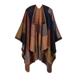 QBSM Poncho Damen Winter/Herbst Kaschmir Strick Ponchos & Capes Für Damen Schal Umhang Wendeponcho für Frau von QBSM