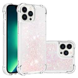 Flüssig Handytasche Kompatibel mit iPhone 14 Pro Max Hülle, Bling Glitter Dünn Slim Kratzfest Treibsand Case Bumper Silikon Schutzhülle Transparente Handyhülle Kompatibel mit iPhone 14 Pro Max 6.7" von QBYVQQN