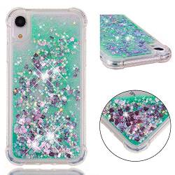 Flüssigkeit Hülle Silikon Kompatibel mit iPhone XR, Frauen Mädchen Bling Durchsichtige Schutzhülle Stoßfest Kratzfeste TPU Handyhüllen Transparent Bumper Glitter Case Kompatibel mit iPhone XR von QBYVQQN