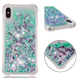 Flüssigkeit Hülle Silikon Kompatibel mit iPhone XS Max, Frauen Mädchen Bling Durchsichtige Schutzhülle Stoßfest Kratzfeste TPU Handyhüllen Transparent Bumper Glitter Kompatibel mit iPhone XS Max von QBYVQQN