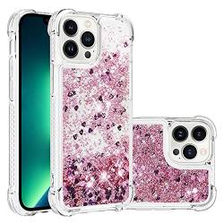 Glitzer Flüssig Handyhülle Kompatibel mit iPhone 14 Pro Max, Mädchen Bling Schutzhülle Stoßfest Weich TPU Flüssigkeit Tasche Silikon Transparent Bumper Case Kompatibel mit iPhone 14 Pro Max 6.7" von QBYVQQN