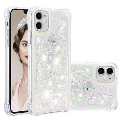 Glitzer Handyhülle Kompatibel mit iPhone 11, Glitzer Durchsichtige Schutzhülle Silikon TPU Flüssigkeit Bumper Handytasche Stoßfest Kratzfeste Tasche Phone Case Kompatibel mit iPhone 11 6.1 Zoll von QBYVQQN