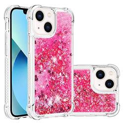 Glitzer Silikon Schutzhülle Kompatibel mit iPhone 13 Mini, Frauen Mädchen Bling Glitzer Durchsichtige Stoßfest Kratzfest TPU Handyhülle Flüssiges Transparent Bumper Case Kompatibel mit iPhone 13 Mini von QBYVQQN