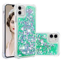 QBYVQQN Flüssigkeit Hülle Silikon Kompatibel mit iPhone 11, Frauen Mädchen Bling Durchsichtige Schutzhülle Stoßfest Kratzfeste TPU Handyhüllen Transparent Bumper Glitter Case Kompatibel mit iPhone 11 von QBYVQQN