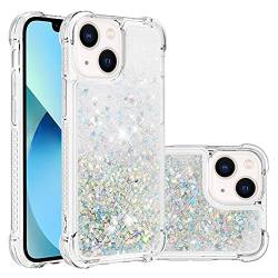 Silikon Handyhülle Kompatibel mit iPhone 13 Mini, Glitzer Durchsichtige Schutzhülle Silikon TPU Flüssigkeit Bumper Handytasche Stoßfest Kratzfeste Tasche Case Kompatibel mit iPhone 13 Mini 5.4 Zoll von QBYVQQN