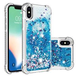 Silikon Hülle Flüssig Kompatibel mit iPhone X/XS, Glitzer Flüssigkeit Durchsichtige TPU Handyhülle Stoßfest Phone Case Treibsand Cover Bumper Silikon Schutzhülle Kompatibel mit iPhone XS 5.8 ZOLL von QBYVQQN