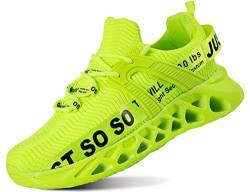 QDCFY Herren Sportschuhe Laufschuhe mit Luftpolster Turnschuhe Profilsohle Sneakers Leichte Schuhe Grün 4EU von QDCFY