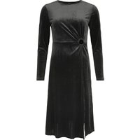 QED London - Rockabilly Kleid knielang - Velvet Keyhole Side Split Dress - XS bis XL - für Damen - Größe XL - schwarz von QED London