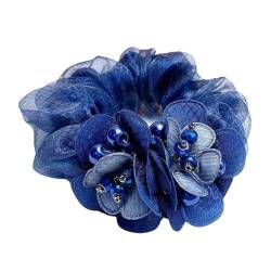Blumen-Haargummis, Spitzen-Blumen-Haargummis, Haarschleifen, elastische Bänder, dehnbar, florales dickes Haarband, Stirnbänder von QEOTOH