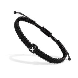 Initials Bracelet Handmade Rope Woven Alphabet Bracelet, Adjustable 26 Capital Letter A-Z Handmade Braided Bracelets, Personalized Gift for Women and Men, Couple Bracelet, Friendship Jewelry (X) von QEOTOH