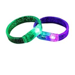 QEOTOH Leuchtendes Armband, blinkende LED-Armbänder für Bar, Radfahren, Sport, Konzert, Geburtstag, Party, Outdoor von QEOTOH