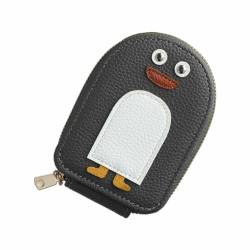 QEOTOH Pinguine PU Kreditkarte Münze Brieftasche, Cartoon Pinguin Akkordeon Kartenhalter Tragbare Pinguin Brieftasche, Multi-slo, grau, C von QEOTOH