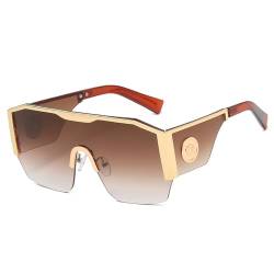 QFSLR Retro Big Frame Herren Sonnenbrille 100% UV-Schutz Mode Damen Sonnenbrille,F von QFSLR