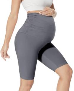 QGGQDD Kurze Umstandsleggings Damen Umstands Radlerhose Umstandshose Kurz Schwangerschaft Für Schwangere(Grau,Medium) von QGGQDD