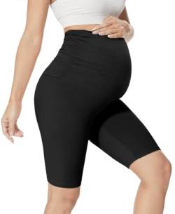 QGGQDD Kurze Umstandsleggings Damen Umstands Radlerhose Umstandshose Kurz Schwangerschaft Für Schwangere(Schwarz,Medium) von QGGQDD