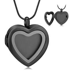 QGJNSGC Cremation Jewelry for Ashes Heart Locket Necklace for Women Girls That Holds Pictures Urn Necklace for Ashes Women Men Necklaces Photo Lockets von QGJNSGC