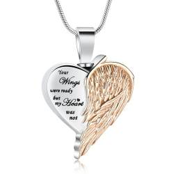 QGJNSGC Einäscherung Herz Urne Halskette Asche Schmuck für Frauen Männer Keepsake Anhänger Memorial Locket Asche-Halter von QGJNSGC