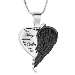 QGJNSGC Einäscherung Herz Urne Halskette Asche Schmuck für Frauen Männer Keepsake Anhänger Memorial Locket Asche-Halter von QGJNSGC