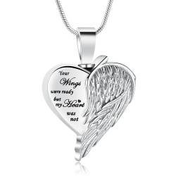 QGJNSGC Einäscherung Herz Urne Halskette Asche Schmuck für Frauen Männer Keepsake Anhänger Memorial Locket Asche-Halter von QGJNSGC