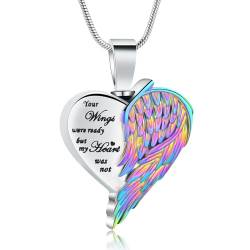 QGJNSGC Einäscherung Herz Urne Halskette Asche Schmuck für Frauen Männer Keepsake Anhänger Memorial Locket Asche-Halter von QGJNSGC