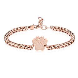 QGJNSGC Haustier Pfote Einäscherung Armband für Asche Hund Katze Urne Memorial Schmuck Einstellbare Armreif Keepsake Geschenk für Frauen Männer von QGJNSGC